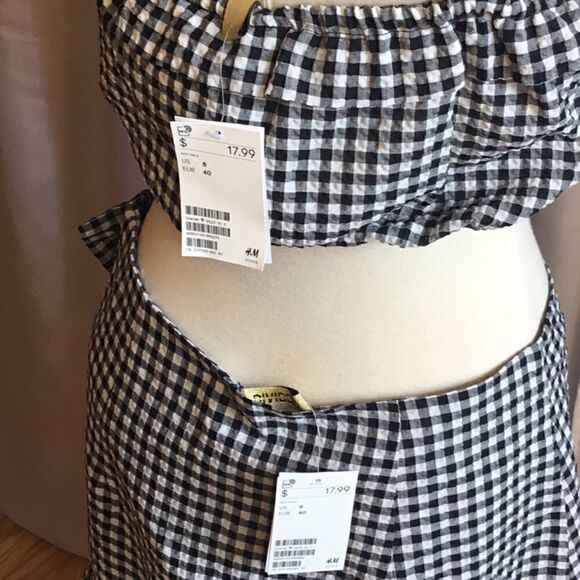 Seersucker gingham in black & white top & skort st - Picture 11 of 15